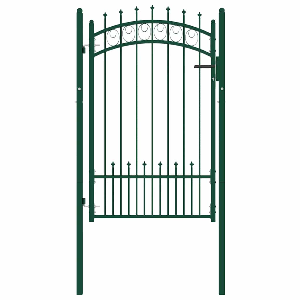 Vrata za ogradu EMMEN s šiljcima čelik 104x117 cm zelena