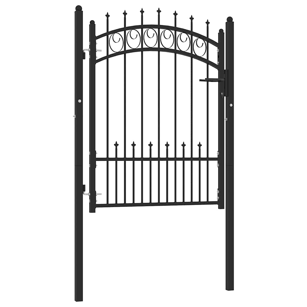 Vrata za ogradu EMMEN s šiljcima čelik 104x109,5 cm crna
