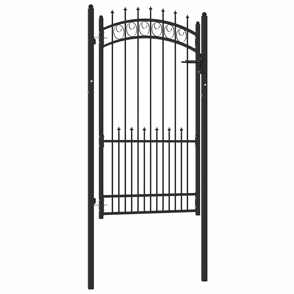 Vrata za ogradu EMMEN s šiljcima čelik 104x134,5 cm crna