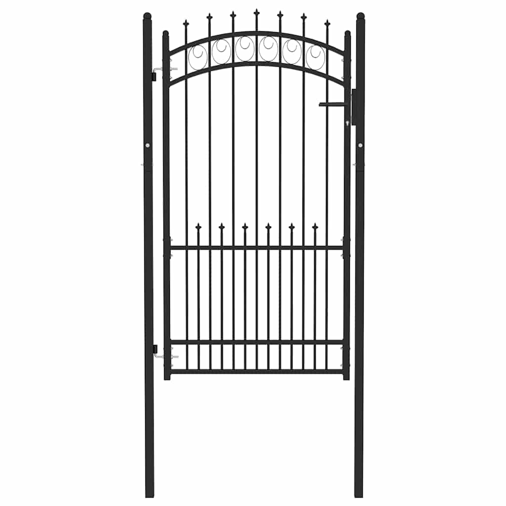 Vrata za ogradu EMMEN s šiljcima čelik 104x134,5 cm crna