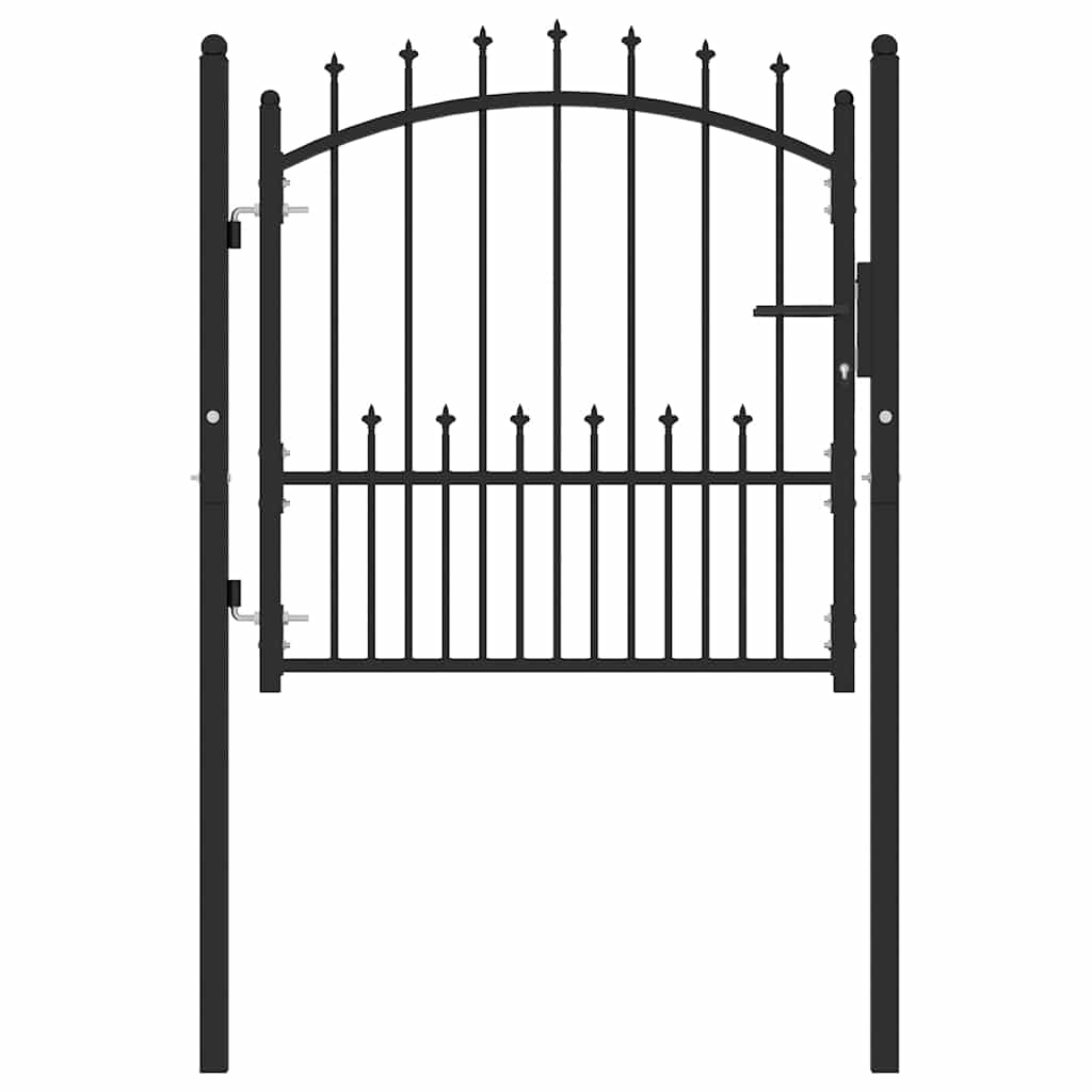 Vrata za ogradu EMMEN s šiljcima čelik 104x97 cm crna