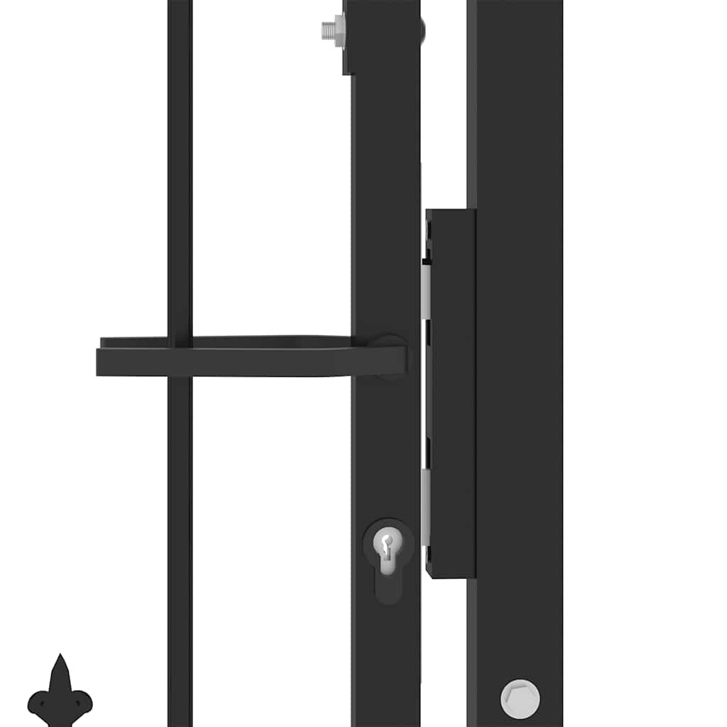 Vrata za ogradu EMMEN s šiljcima čelik 104x97 cm crna