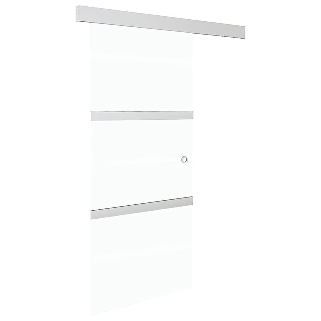 Klizna vrata od stakla ESG i aluminija 90 x 212 cm srebrna