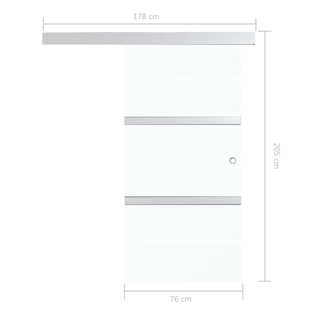 Klizna vrata od stakla ESG i aluminija 76 x 205 cm