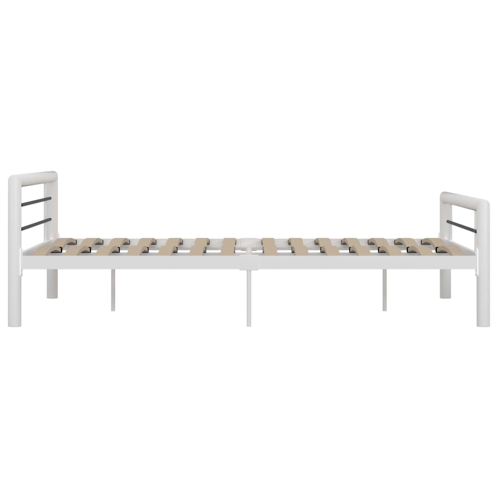 Okvir za krevet bijelo-crni metalni 160 x 200 cm