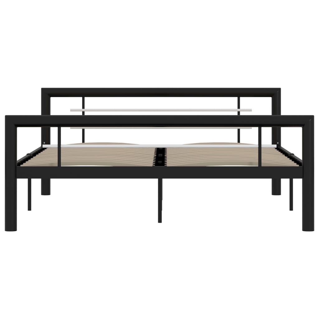 Okvir za krevet crno-bijeli metalni 120 x 200 cm