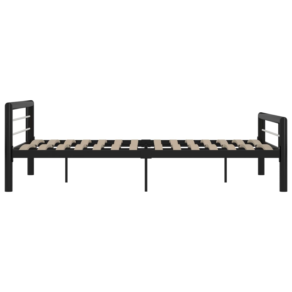 Okvir za krevet crno-bijeli metalni 120 x 200 cm