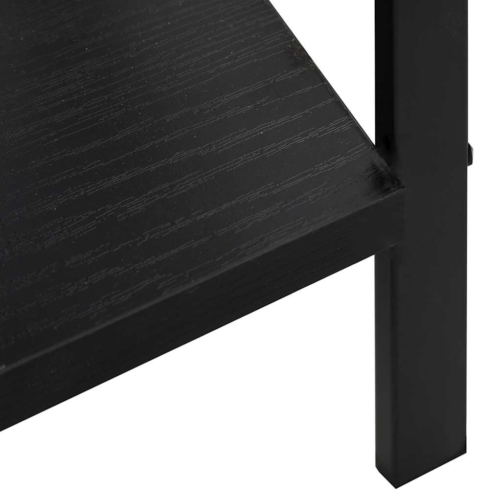 Police za knjige s 3 razine crne 60 x 27,6 x 90,5 cm drvene
