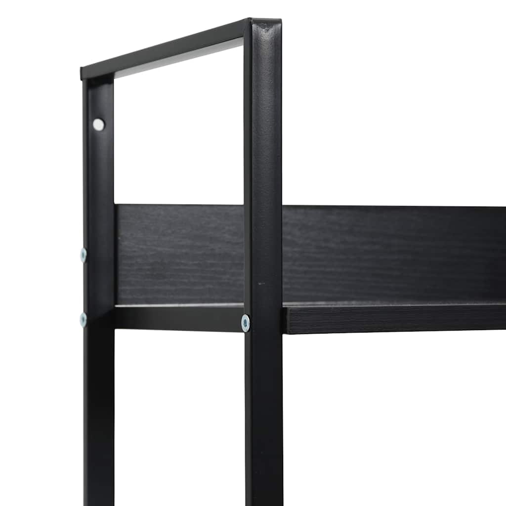 Police za knjige s 3 razine crne 60 x 27,6 x 90,5 cm drvene