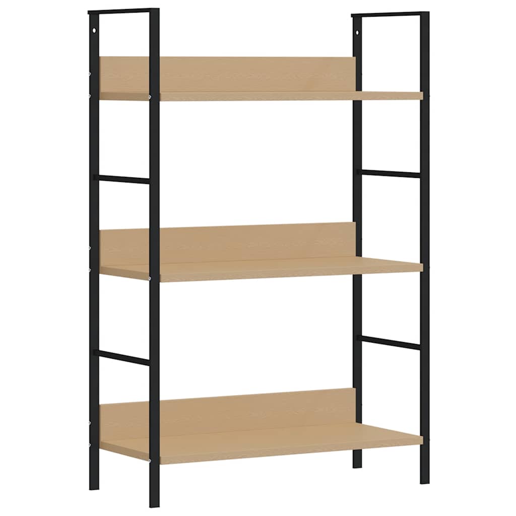 Police za knjige s 3 razine boja hrasta 60x27,6x90,5 cm drvene