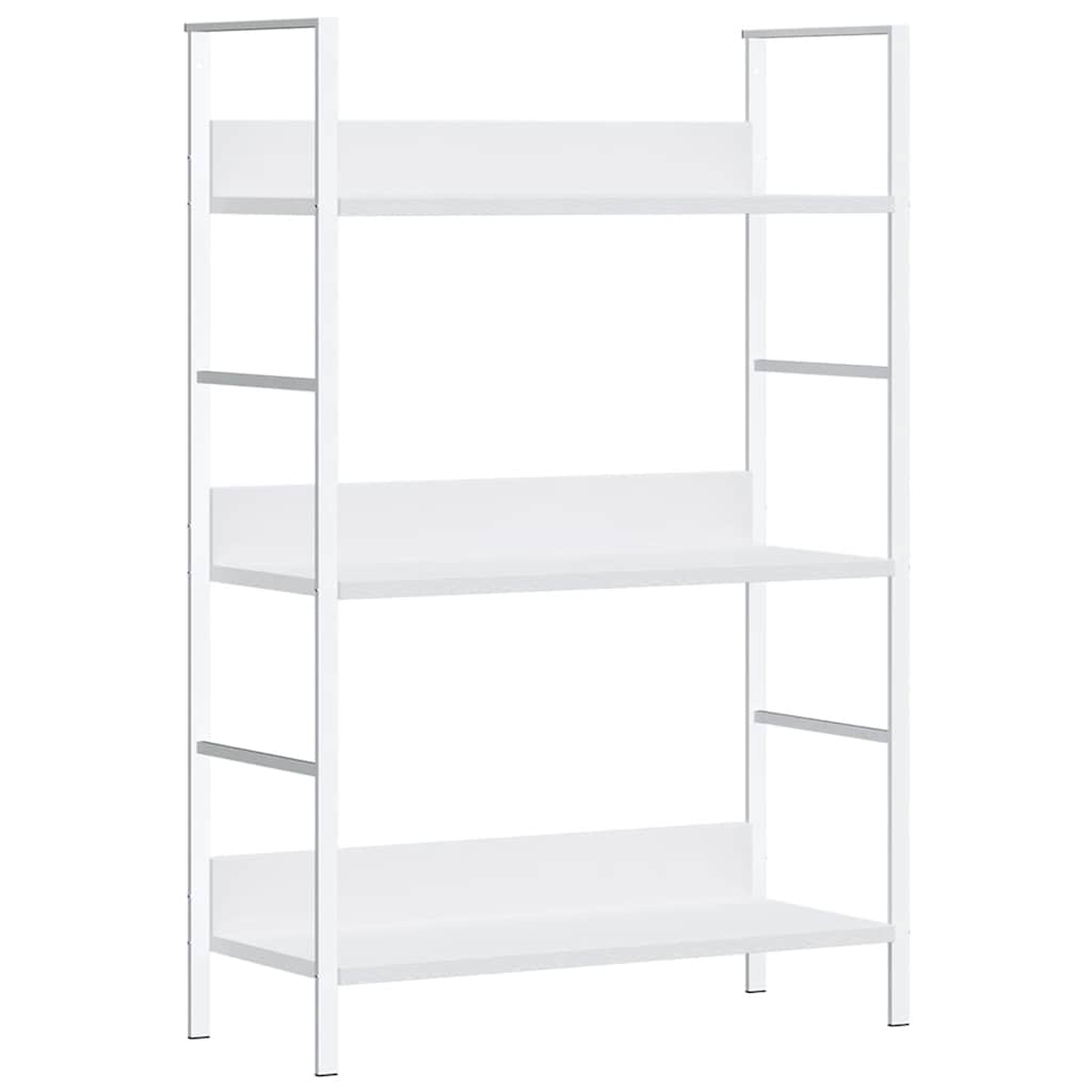 Police za knjige s 3 razine bijele 60 x 27,6 x 90,5 cm drvene