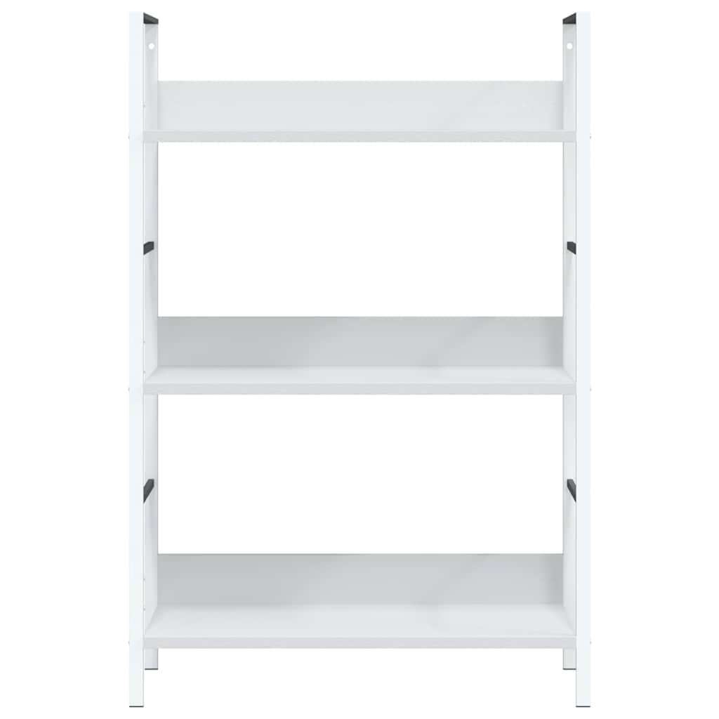 Police za knjige s 3 razine bijele 60 x 27,6 x 90,5 cm drvene