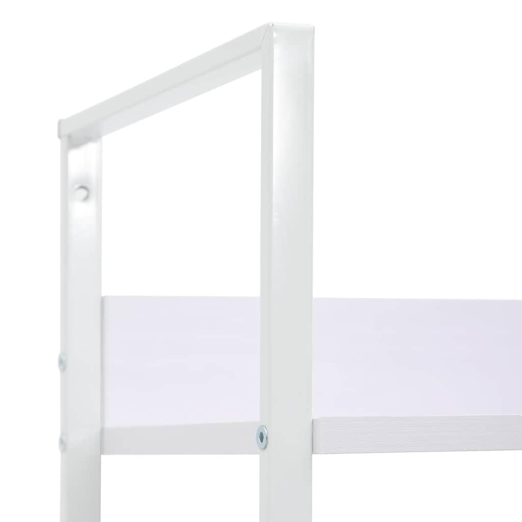 Police za knjige s 3 razine bijele 60 x 27,6 x 90,5 cm drvene