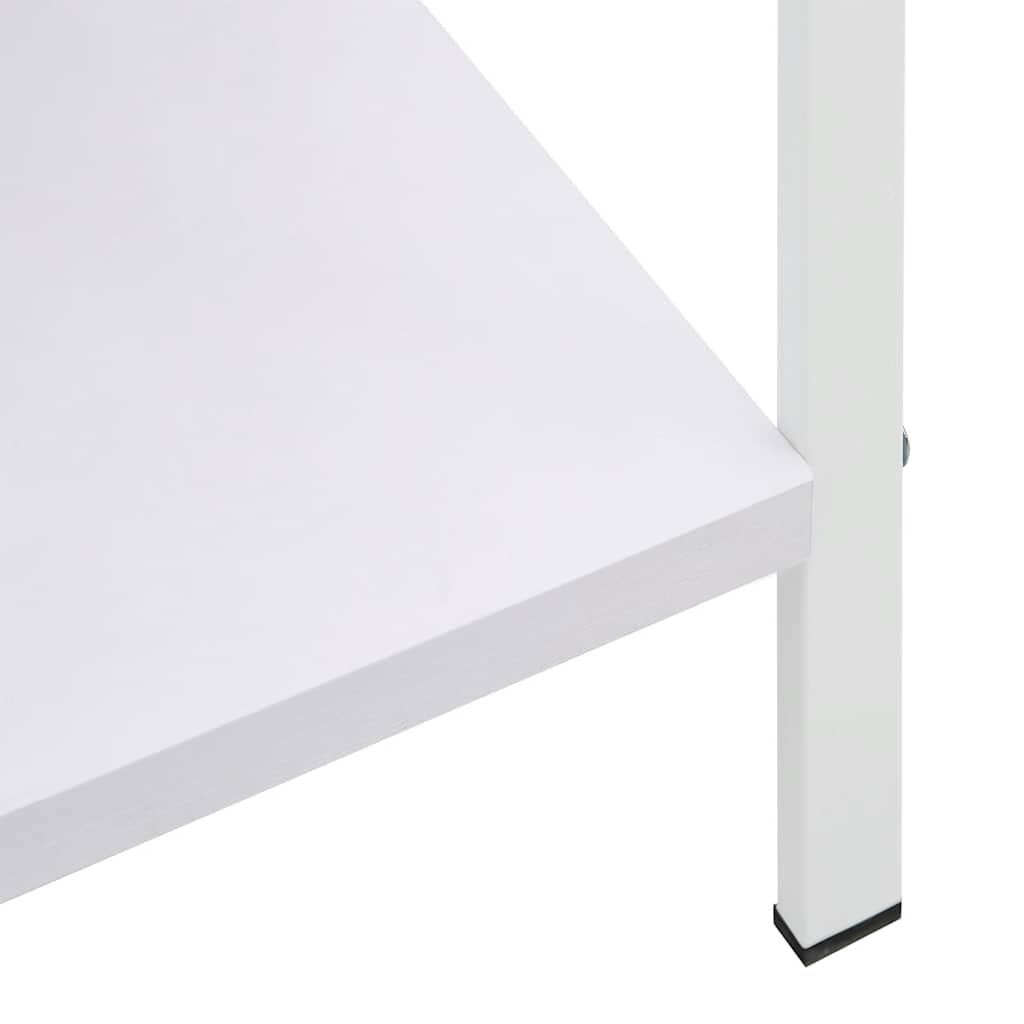 Police za knjige s 4 razine bijele 60 x 27,6 x 124,5 cm drvene