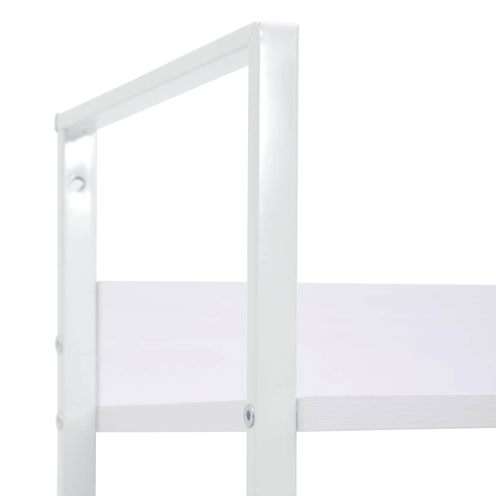 Police za knjige s 4 razine bijele 60 x 27,6 x 124,5 cm drvene