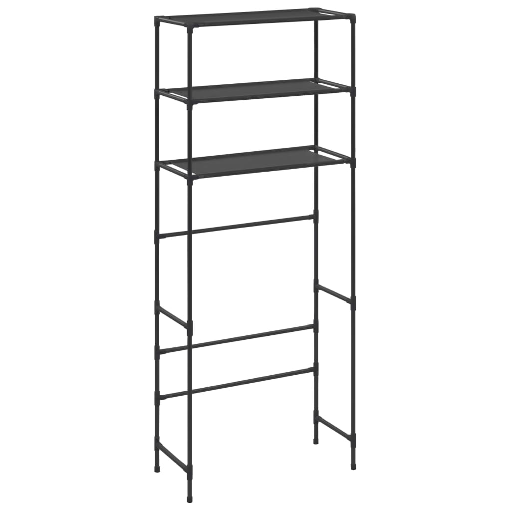 Stalak za pohranu iznad perilice 3 razine crni 69 x 28 x 169 cm