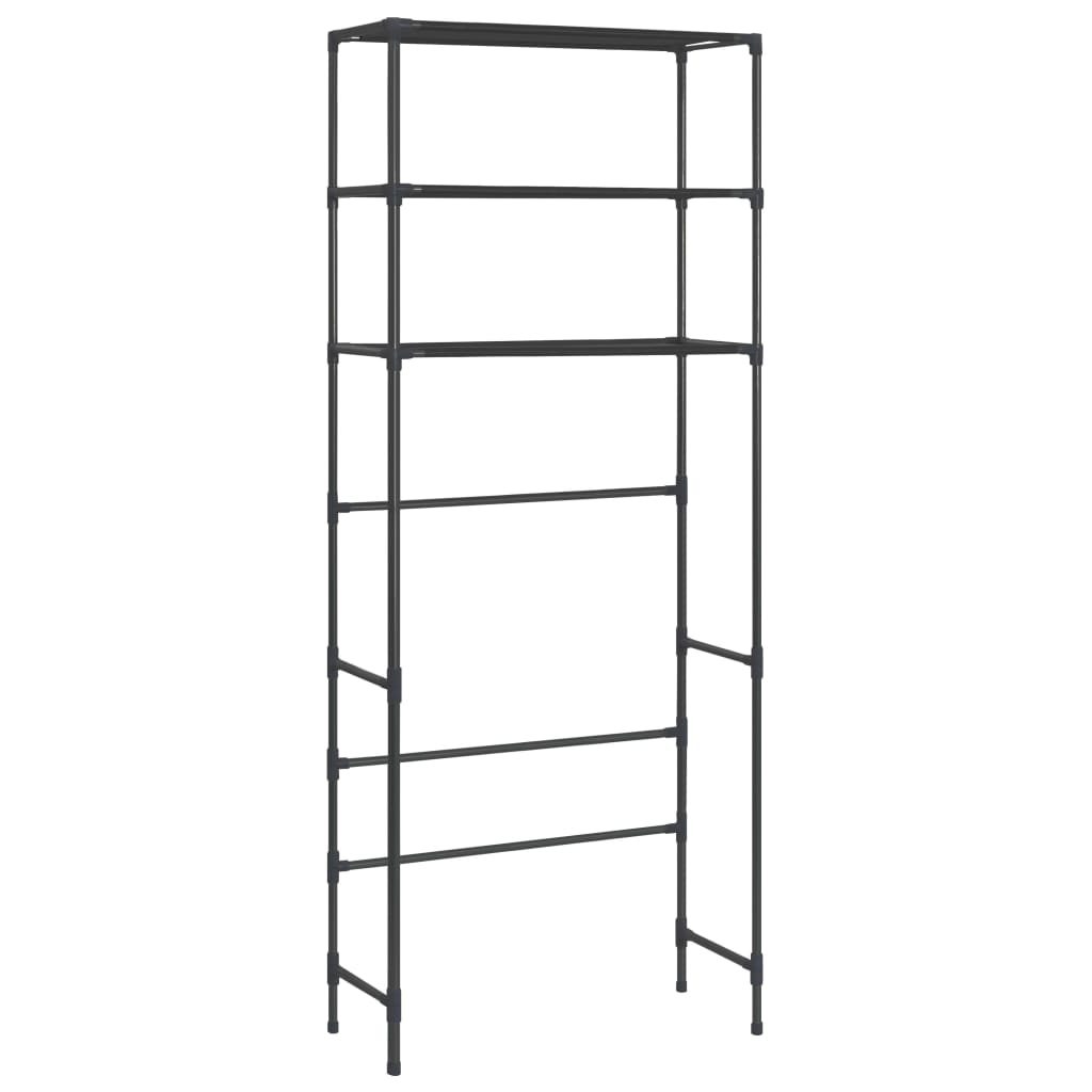 Stalak za pohranu iznad perilice 3 razine crni 69 x 28 x 169 cm