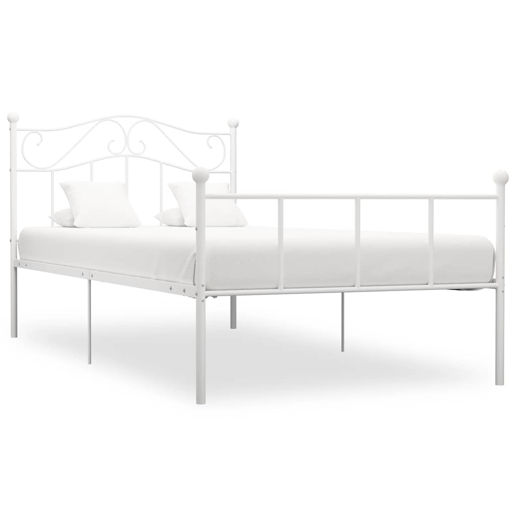Okvir za krevet bijeli metalni 100 x 200 cm
