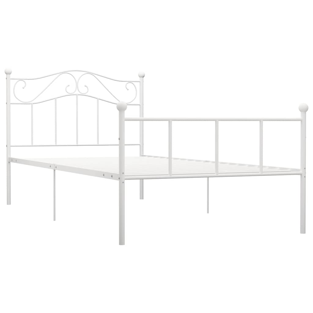 Okvir za krevet bijeli metalni 100 x 200 cm