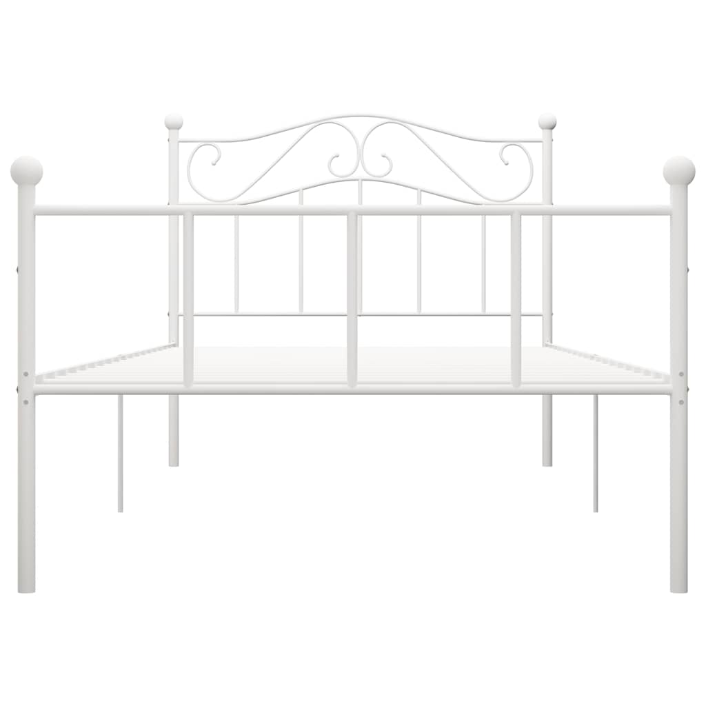 Okvir za krevet bijeli metalni 100 x 200 cm