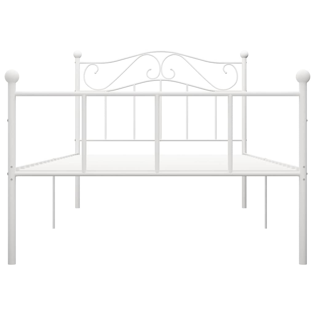 Okvir za krevet bijeli metalni 100 x 200 cm