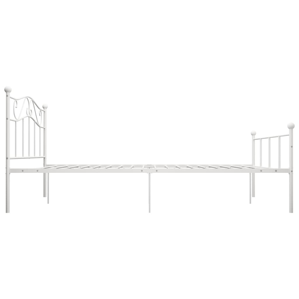 Okvir za krevet bijeli metalni 160 x 200 cm