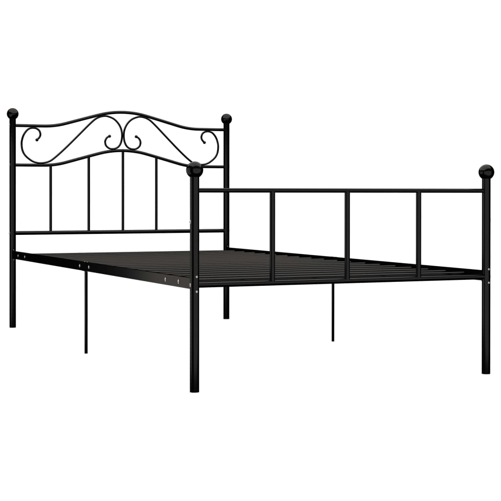 Okvir za krevet crni metalni 100 x 200 cm