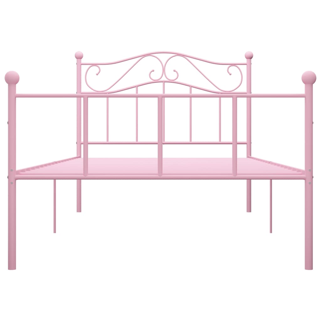 Okvir za krevet ružičasti metalni 90 x 200 cm
