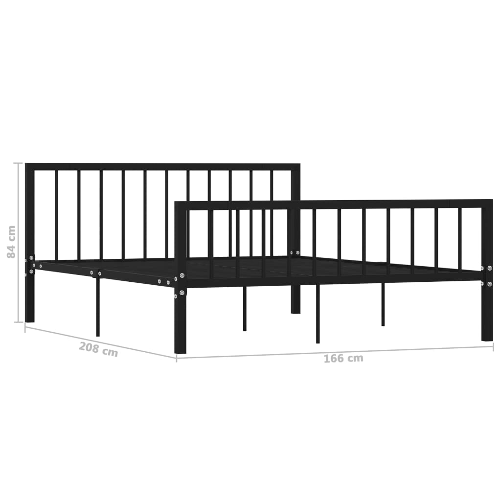 Okvir za krevet crni metalni 160 x 200 cm