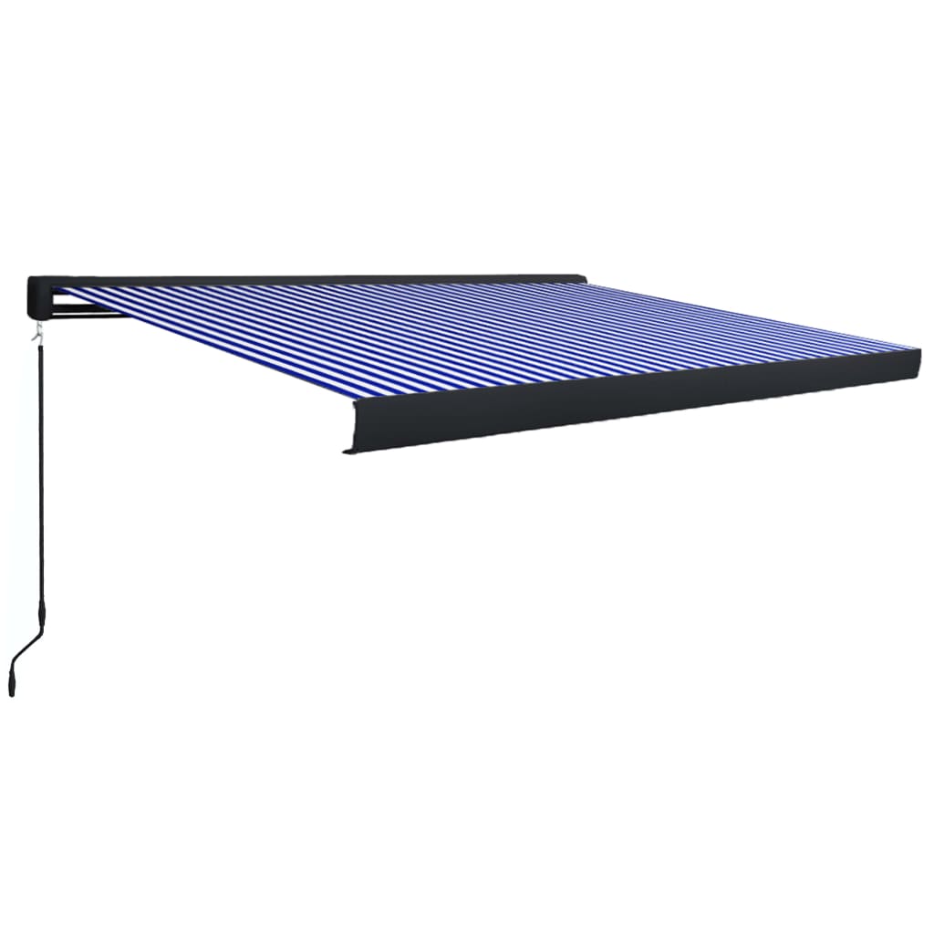 Kazetna tenda na ručno uvlačenje 350 x 250 cm plavo-bijela