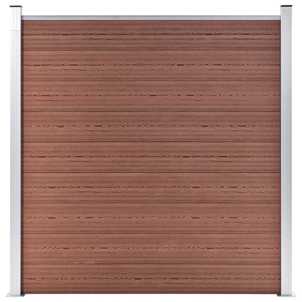 Set WPC ograda 6 kvadratnih + 1 kosa 1138 x 186 cm smeđi