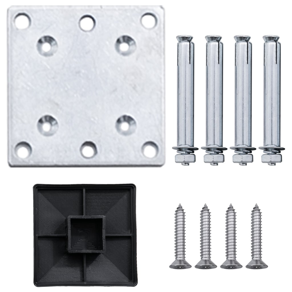 Set WPC ograda 2 kvadratne + 1 kosa 446 x 186 cm sivi