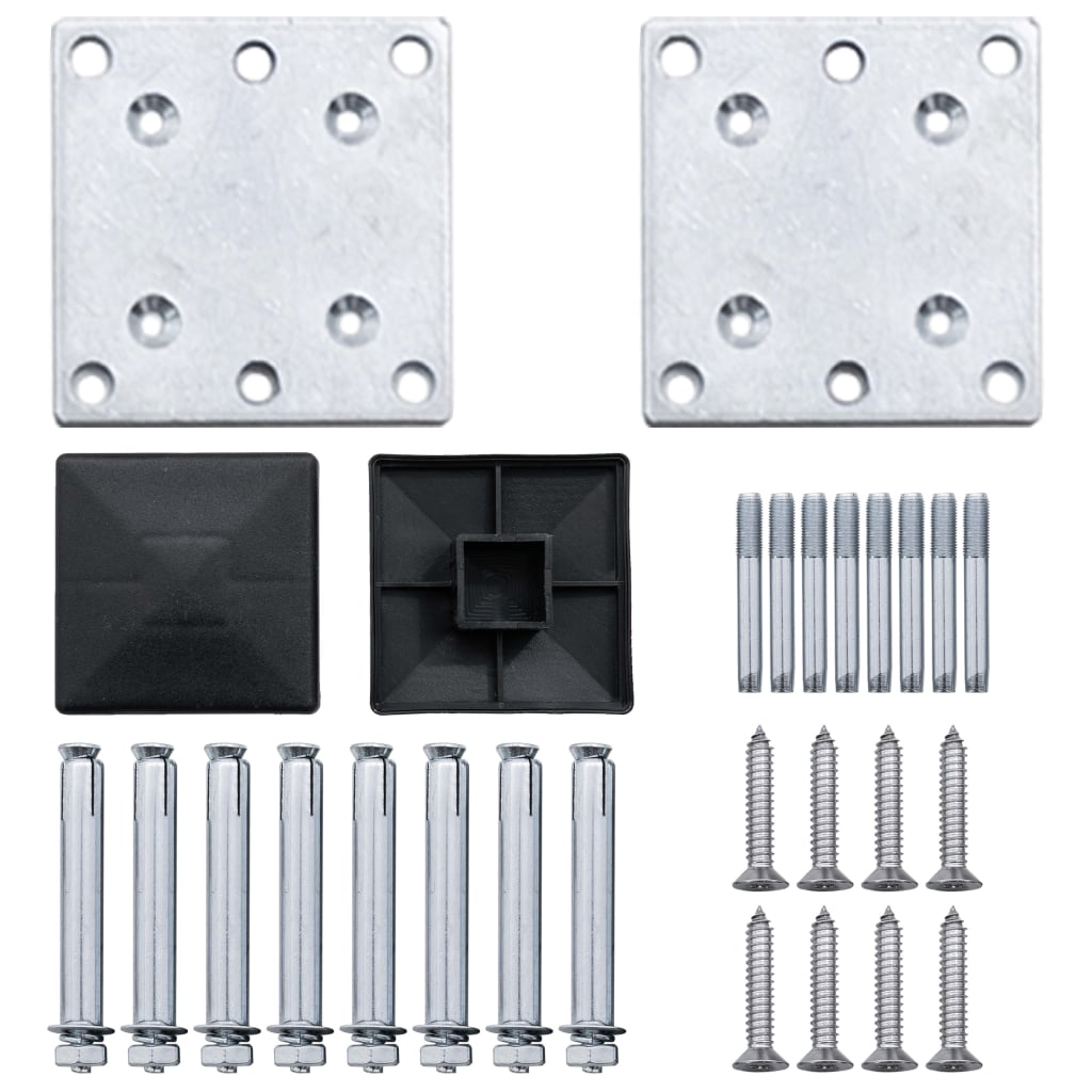 Set WPC ograda 5 kvadratnih + 1 kosa 965 x 186 cm sivi