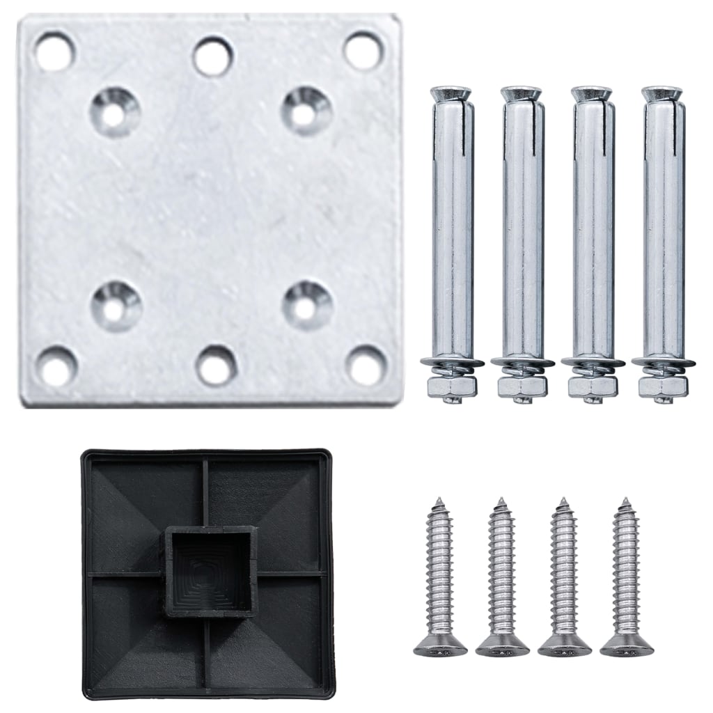 Set WPC ograda 6 kvadratnih + 1 kosa 1138 x 186 cm sivi