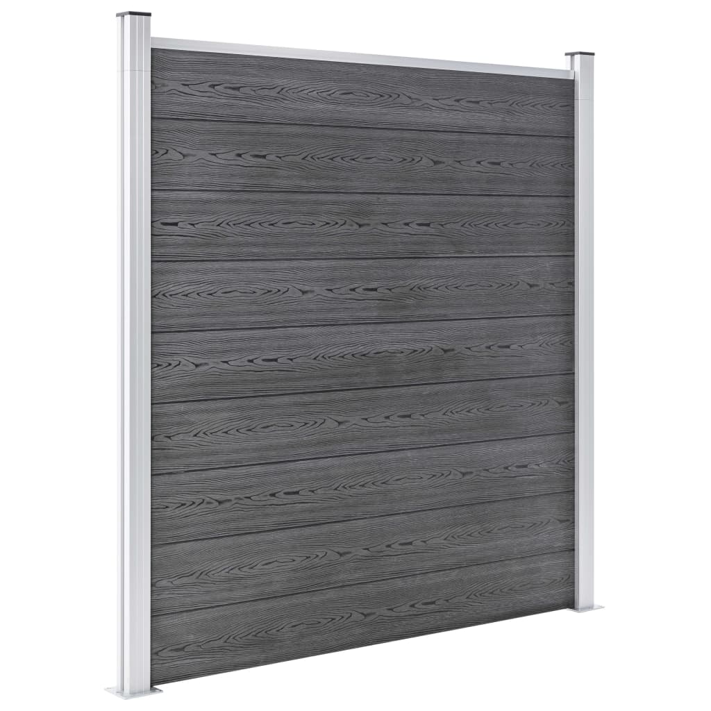 Set WPC ograda 10 kvadratnih + 1 kosa 1830 x 186 cm sivi