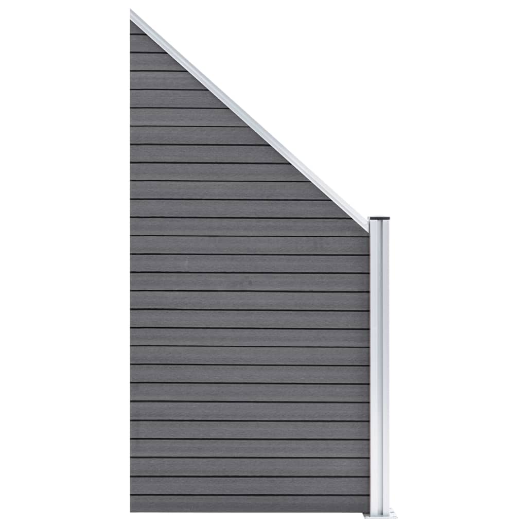 Set WPC ograda 10 kvadratnih + 1 kosa 1830 x 186 cm sivi