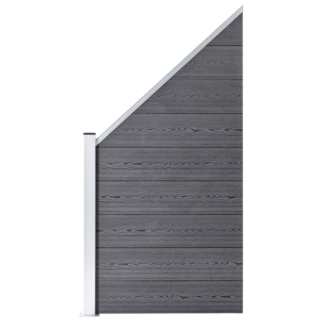 Set WPC ograda 10 kvadratnih + 1 kosa 1830 x 186 cm sivi