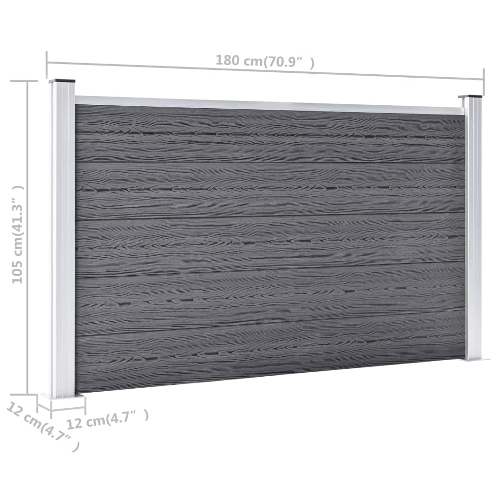 Vrtna ograda od WPC-a 699 x 106 cm siva