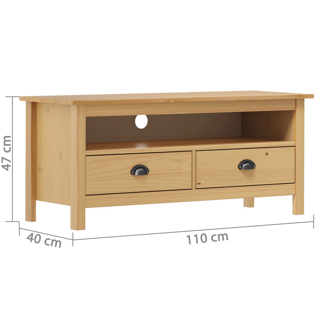TV ormarić Hill boja meda 110 x 40 x 47 cm od masivne borovine