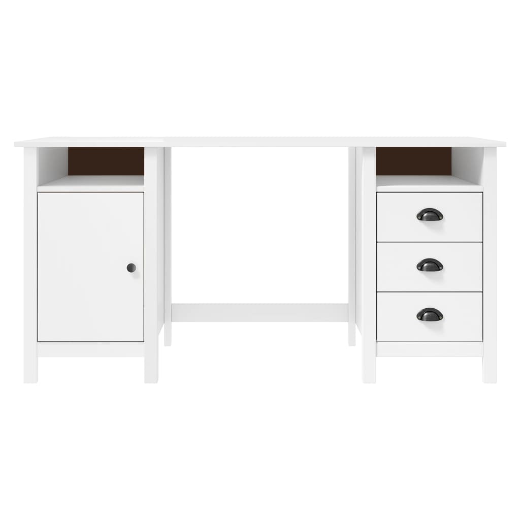 Radni stol Hill bijeli 150 x 50 x 74 cm od masivne borovine
