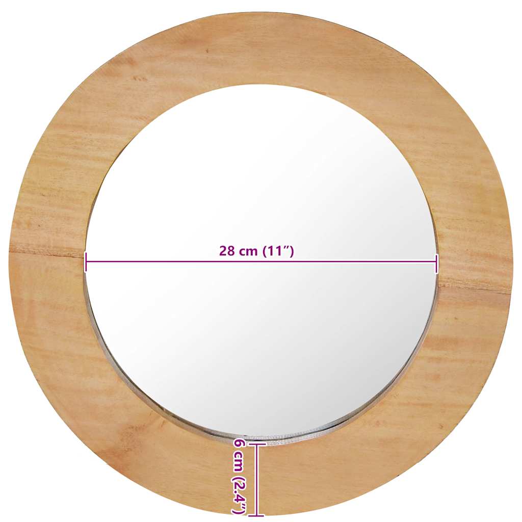 Zidno ogledalo od tikovine 60 cm okruglo