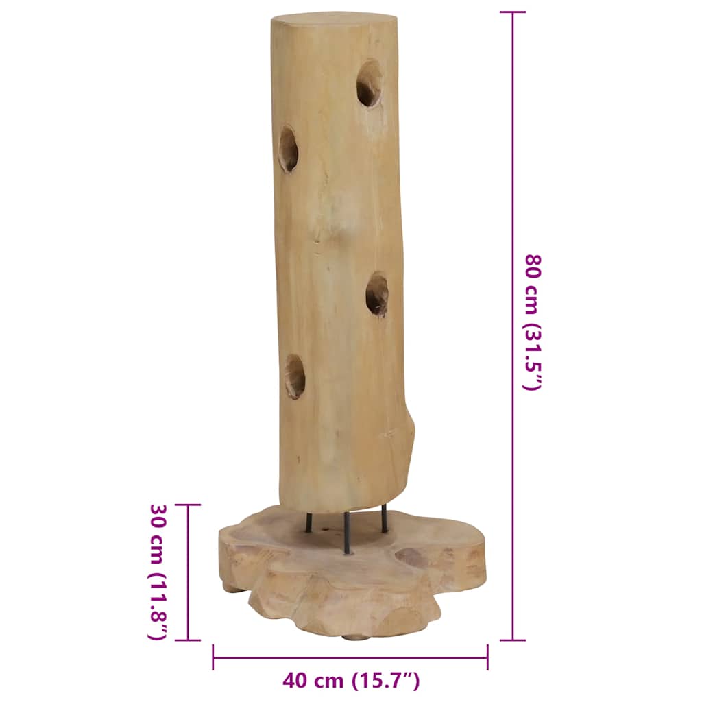 Stalak za vino za 8 boca 40 x 30 x 80 cm od masivne tikovine