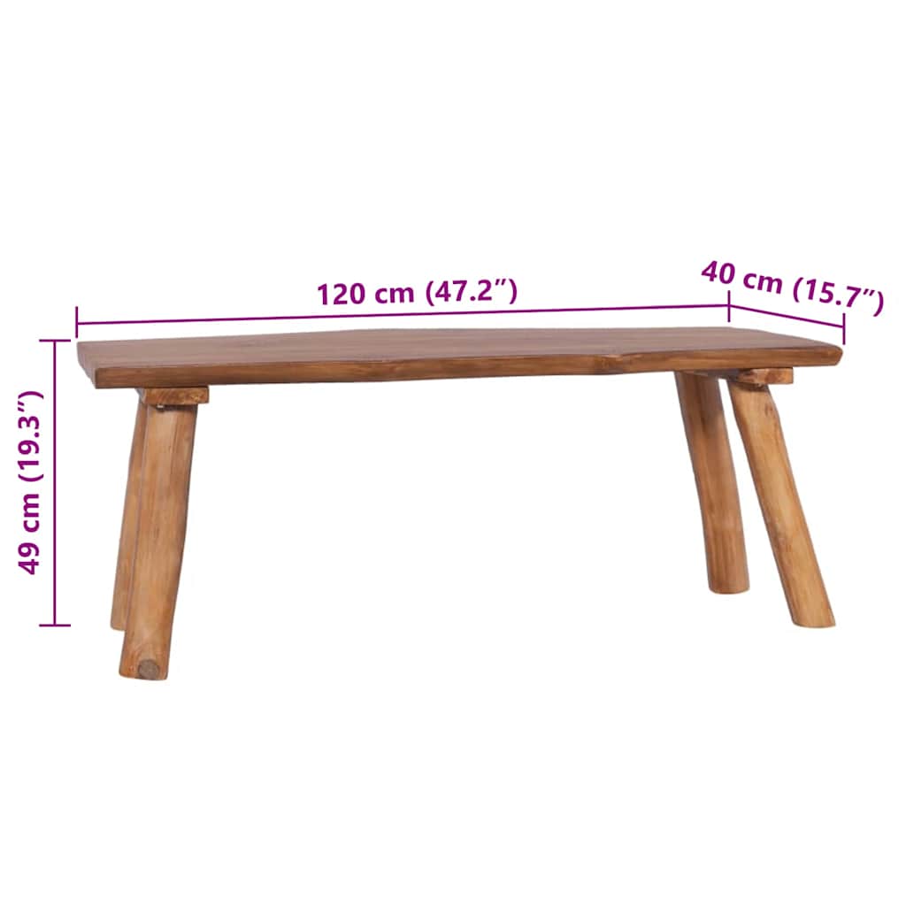 Vrtna klupa 120 cm od masivne tikovine