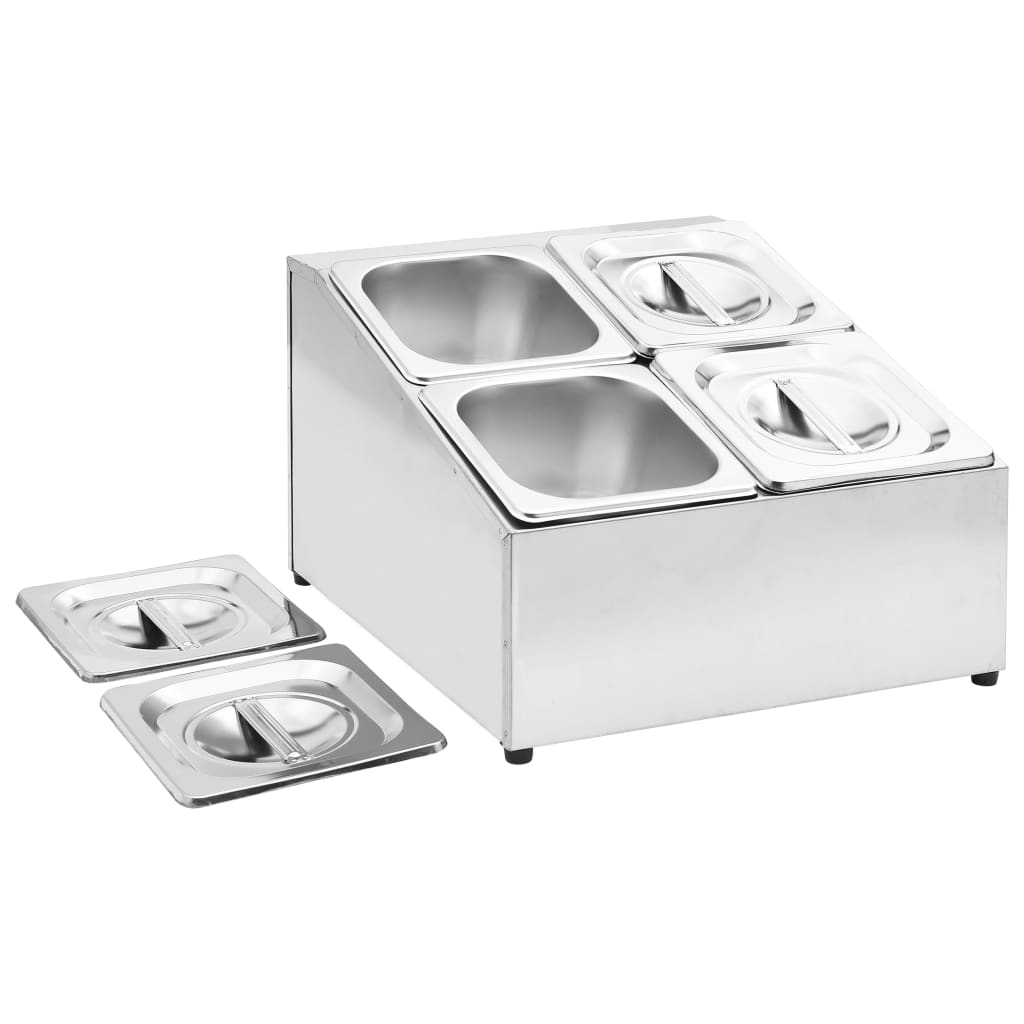Držač Gastronorm za 4 posude GN 1/6 od nehrđajućeg čelika