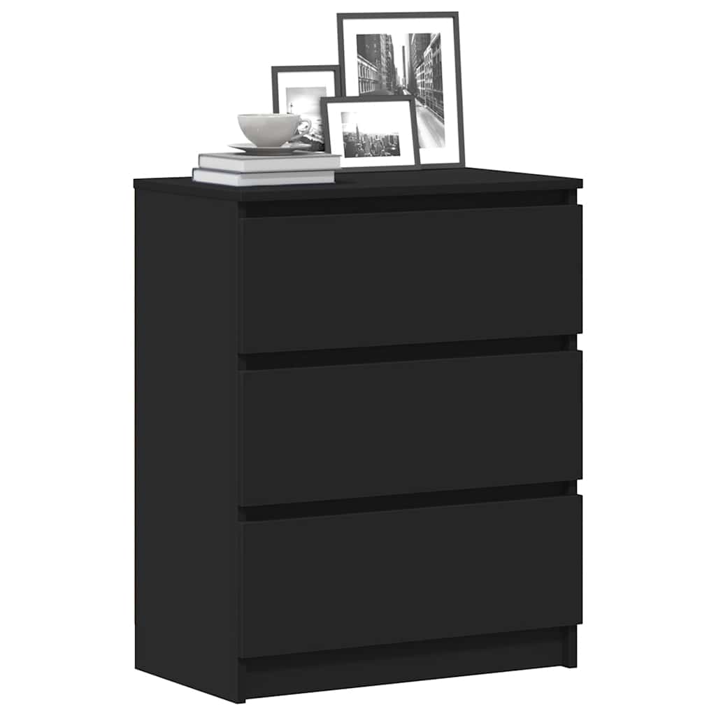 Komoda crna 60 x 35 x 76 cm od konstruiranog drva