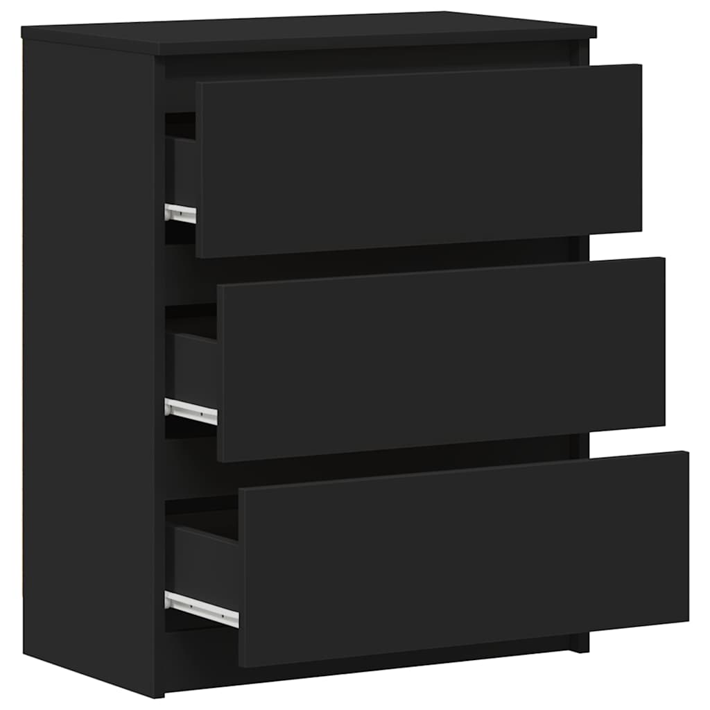 Komoda crna 60 x 35 x 76 cm od konstruiranog drva