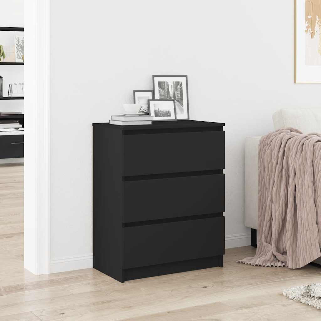 Komoda crna 60 x 35 x 76 cm od konstruiranog drva