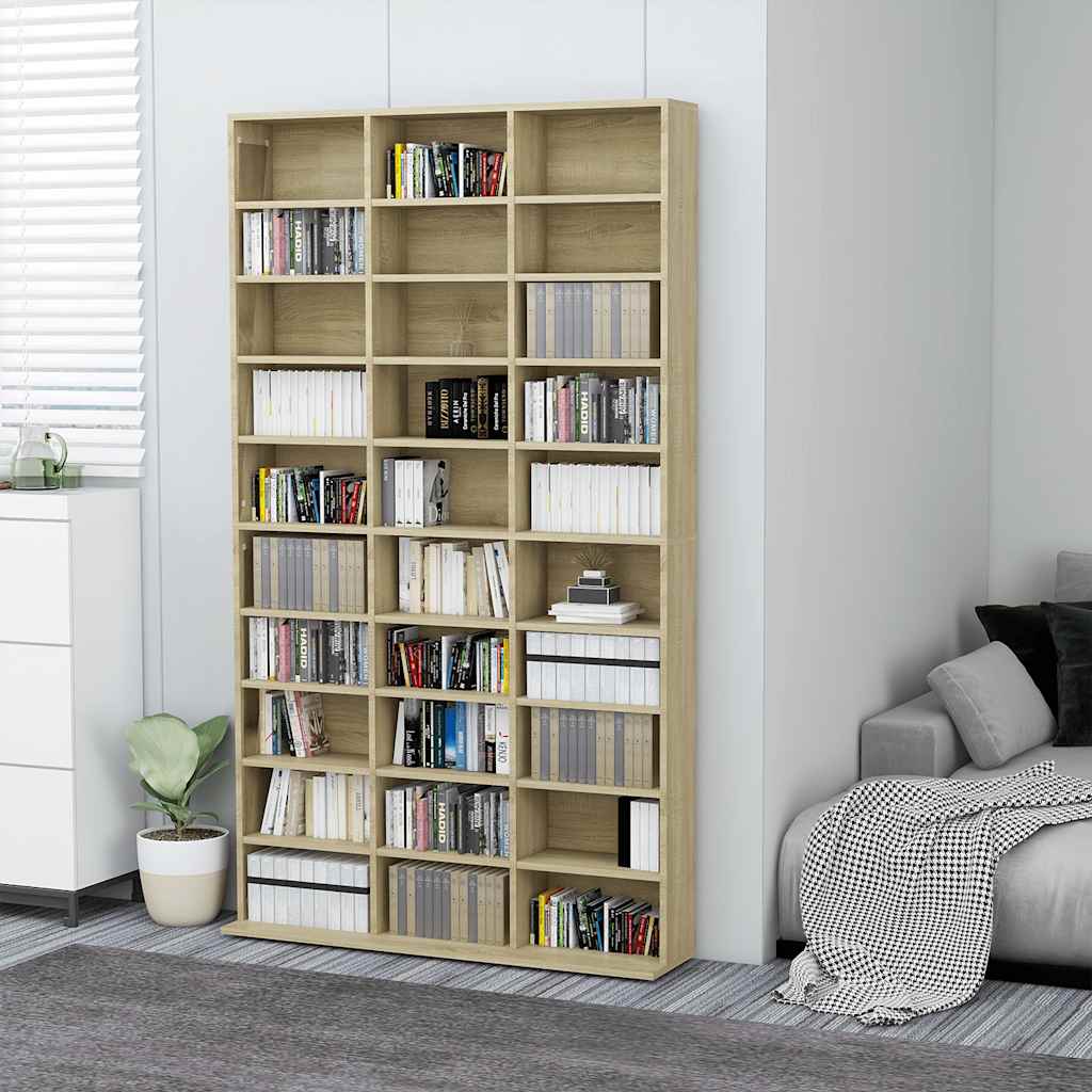 Ormarić za CD-ove boja hrasta 102x23x177,5 cm konstruirano drvo