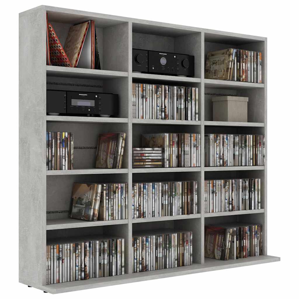 Ormarić za CD-ove boja betona 100x23x89,5 cm konstruirano drvo
