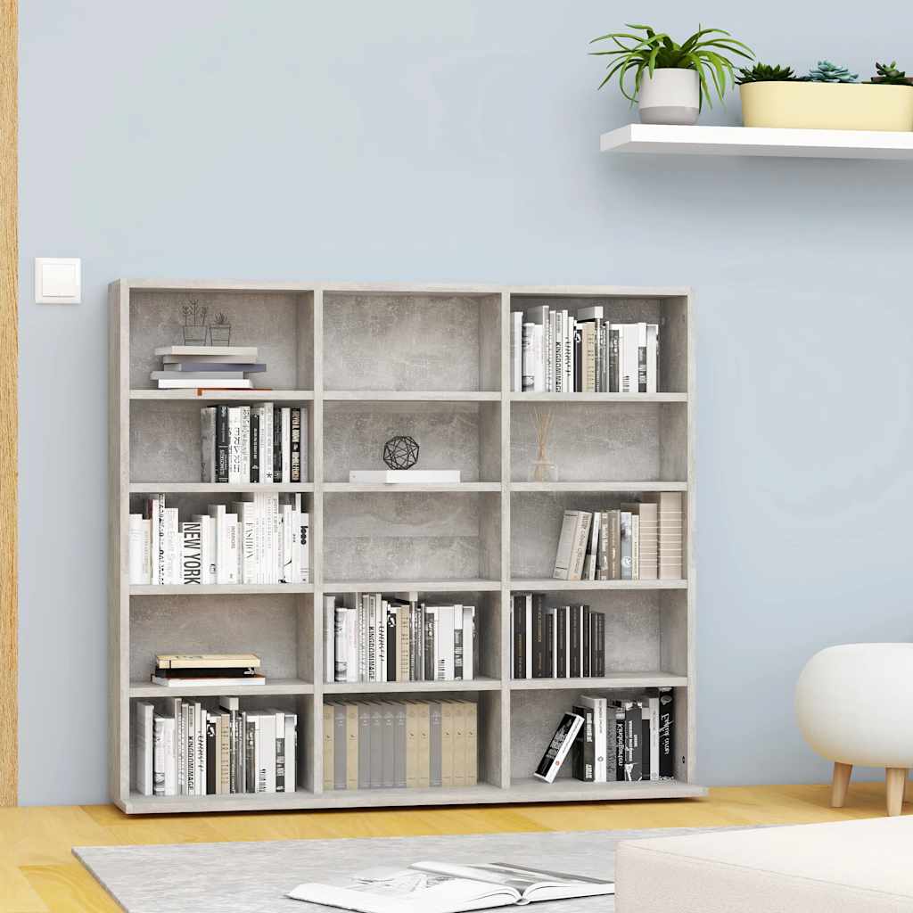 Ormarić za CD-ove boja betona 100x23x89,5 cm konstruirano drvo